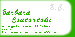 barbara csutortoki business card