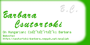 barbara csutortoki business card